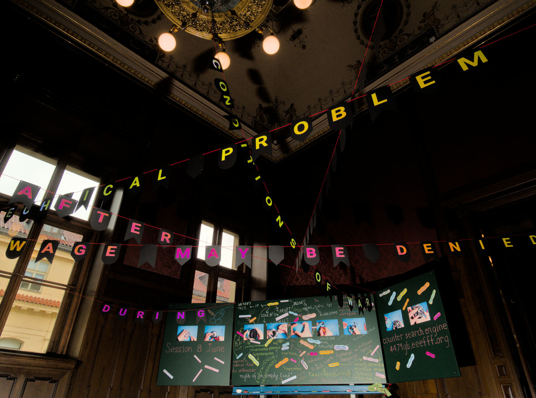 View of the environment during “DATAS: The Data and the Sovereign” exhibition in Galerie Rudolfinum in Prague, 2026 / photo by eeefff